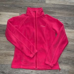 hot pink fleece Columbia zip up jacket size medium